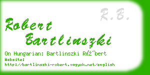 robert bartlinszki business card